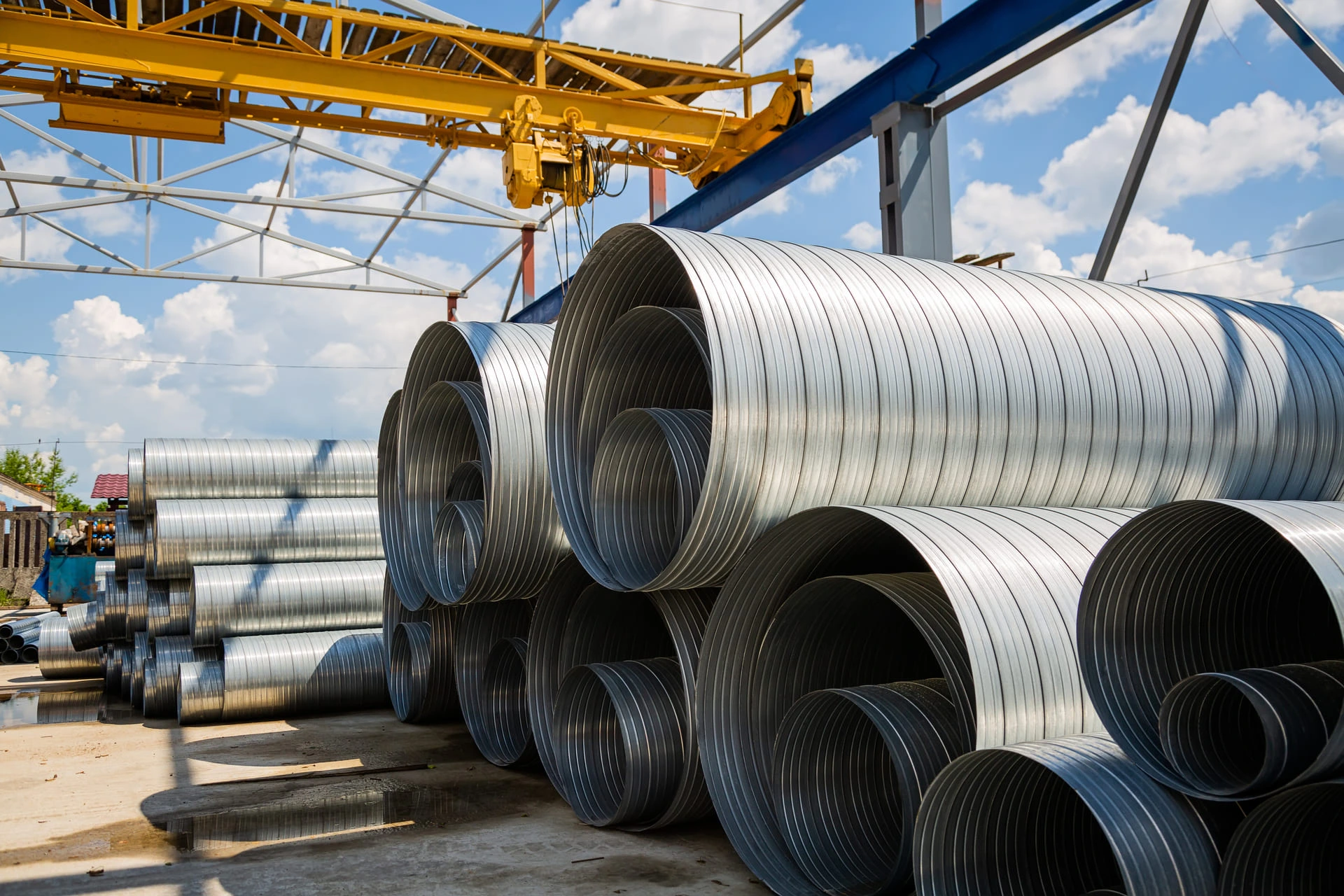 Entrepôt de tuyaux galvanisés